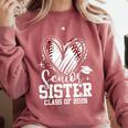 Senior Sister Class Of 2026 Baseball Graduation Heart Comfort Colors Sweatshirt Orchid