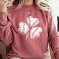Shamrock Irish Green St Patrick's Baseball Softball Comfort Colors Sweatshirt Orchid