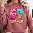 Six Seven 6-7 Baseball Ice Cream Drip 67 Meme Hands Comfort Colors Sweatshirt Orchid Six Seven 6-7 Baseball Ice Cream Drip 67 Meme Hands Comfort Colors Sweatshirt Orchid