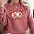 Six Seven 67 Meme Baseball Coquette Bow Valentine Comfort Colors Sweatshirt Orchid Six Seven 67 Meme Baseball Coquette Bow Valentine Comfort Colors Sweatshirt Orchid