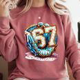 Six Seven Baseball Lifestyle 67 Meme Gen Alpha Slang Premium Tri-Blend Comfort Colors Sweatshirt Orchid