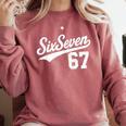 Six Seven Baseball Style Number 67 Sports Slang Meme Kids Comfort Colors Sweatshirt Orchid Six Seven Baseball Style Number 67 Sports Slang Meme Kids Comfort Colors Sweatshirt Orchid
