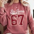 Six Seven Meme Boys Girls Kids 67 Baseball Jersey Comfort Colors Sweatshirt Orchid