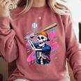 Skeleton Baseball Drip Boy Youth Dripping Baseball Halloween Comfort Colors Sweatshirt Orchid Skeleton Baseball Drip Boy Youth Dripping Baseball Halloween Comfort Colors Sweatshirt Orchid