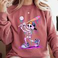 Skeleton Baseball Drip Boys Youth Kids Halloween Comfort Colors Sweatshirt Orchid Skeleton Baseball Drip Boys Youth Kids Halloween Comfort Colors Sweatshirt Orchid