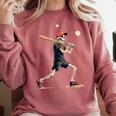 Skeleton Baseball Halloween Costume Men Boys Kids Comfort Colors Sweatshirt Orchid Skeleton Baseball Halloween Costume Men Boys Kids Comfort Colors Sweatshirt Orchid
