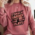 I Snack Harder Than Your Team Plays Baseball Mom Comfort Colors Sweatshirt Orchid I Snack Harder Than Your Team Plays Baseball Mom Comfort Colors Sweatshirt Orchid