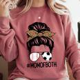 Soccer Baseball Mom Of Both Messy Bun Leopard Mother's Day Comfort Colors Sweatshirt Orchid Soccer Baseball Mom Of Both Messy Bun Leopard Mother's Day Comfort Colors Sweatshirt Orchid