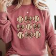 Soccer Bow Game Day Baseball Coquette Bow Women Girls Comfort Colors Sweatshirt Orchid Soccer Bow Game Day Baseball Coquette Bow Women Girls Comfort Colors Sweatshirt Orchid