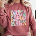 Somebody's Loud & Proud Baseball Mom Mama Sport Cute Comfort Colors Sweatshirt Orchid