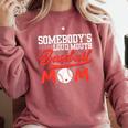 Somebody's Loud Mouth Baseball Mom Mama Comfort Colors Sweatshirt Orchid Somebody's Loud Mouth Baseball Mom Mama Comfort Colors Sweatshirt Orchid