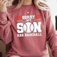 Sorry My Son Has Baseball Baseball Mom Comfort Colors Sweatshirt Orchid