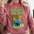 Spooky Zombie Respect The Drip Baseball Halloween Comfort Colors Sweatshirt Orchid Spooky Zombie Respect The Drip Baseball Halloween Comfort Colors Sweatshirt Orchid