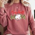 Sport Mom Leopard Mother's Day Baseball Mommy Mama Comfort Colors Sweatshirt Orchid