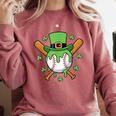 St Patricks Day Baseball Drip Ice Cream Baseball Home Plate Comfort Colors Sweatshirt Orchid