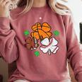 St Patricks Day Shamrock Basketball Baseball Men Boys Kids Comfort Colors Sweatshirt Orchid