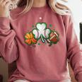 St Patricks Day Shamrock Sports Baseball Basketball Football Comfort Colors Sweatshirt Orchid St Patricks Day Shamrock Sports Baseball Basketball Football Comfort Colors Sweatshirt Orchid