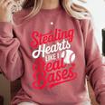 Stealing Hearts Like I Steal Bases Cute Baseball Boys Comfort Colors Sweatshirt Orchid Stealing Hearts Like I Steal Bases Cute Baseball Boys Comfort Colors Sweatshirt Orchid