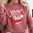 Stealing Hearts Like I Steal Bases Softball Baseball Batter Comfort Colors Sweatshirt Orchid Stealing Hearts Like I Steal Bases Softball Baseball Batter Comfort Colors Sweatshirt Orchid