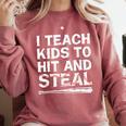 I Teach Kids To Hit And Steal Baseball Coach Sport Lover Men Comfort Colors Sweatshirt Orchid I Teach Kids To Hit And Steal Baseball Coach Sport Lover Men Comfort Colors Sweatshirt Orchid