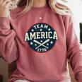 Team America 1776 4th Of July Patriotic Baseball Comfort Colors Sweatshirt Orchid Team America 1776 4th Of July Patriotic Baseball Comfort Colors Sweatshirt Orchid