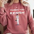 Thank You Kersh Clayton Kershaw Los Angeles Baseball MLBPA Comfort Colors Sweatshirt Orchid Thank You Kersh Clayton Kershaw Los Angeles Baseball MLBPA Comfort Colors Sweatshirt Orchid