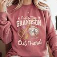 That's My Grandson Out There Jersey Number 56 Baseball Comfort Colors Sweatshirt Orchid