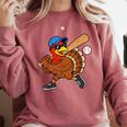 Turkey Baseball Thanksgiving Sports Humor Men Boy Kids Comfort Colors Sweatshirt Orchid Turkey Baseball Thanksgiving Sports Humor Men Boy Kids Comfort Colors Sweatshirt Orchid