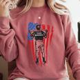 US Flag Baseball Player Batter Sport Lover Team Coach Family Comfort Colors Sweatshirt Orchid