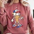 USA Patriotic Baseball Ice Cream Cone Freedom Comfort Colors Sweatshirt Orchid USA Patriotic Baseball Ice Cream Cone Freedom Comfort Colors Sweatshirt Orchid