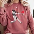 Valentines Baseball Batter Heart Player Silhouette Premium Tri-Blend Comfort Colors Sweatshirt Orchid Valentines Baseball Batter Heart Player Silhouette Premium Tri-Blend Comfort Colors Sweatshirt Orchid