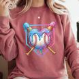 Valentines Baseball Heart Dripping Ice Cream Gen Z Alpha Comfort Colors Sweatshirt Orchid