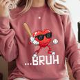 Valentines Bruh Red Heart Playing Baseball Men Boys Kids Comfort Colors Sweatshirt Orchid Valentines Bruh Red Heart Playing Baseball Men Boys Kids Comfort Colors Sweatshirt Orchid