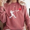 Valentines Day Baseball Batter Silhouette Heart Comfort Colors Sweatshirt Orchid