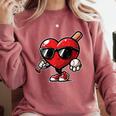 Valentines Day Baseball Heart Bat Sunglasses Men Boys Kids Comfort Colors Sweatshirt Orchid