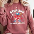 Valentines Day Baseball Stealing Hearts Bases Boys Kids Men Comfort Colors Sweatshirt Orchid Valentines Day Baseball Stealing Hearts Bases Boys Kids Men Comfort Colors Sweatshirt Orchid