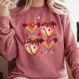 Valentines Day Drip Heart Baseball XOXO Boys Kids Men Sport Comfort Colors Sweatshirt Orchid