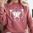 I Wear Purple For Alzheimers Awareness Baseball Heart Ribbon Comfort Colors Sweatshirt Orchid I Wear Purple For Alzheimers Awareness Baseball Heart Ribbon Comfort Colors Sweatshirt Orchid