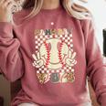 Women Kids Baseball Game Day Vibes Smile Baseball Mom Comfort Colors Sweatshirt Orchid Women Kids Baseball Game Day Vibes Smile Baseball Mom Comfort Colors Sweatshirt Orchid
