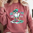 Women's 67 Meme Six Seven 6 7 Meme Baseball Ice Cream Drip Comfort Colors Sweatshirt Orchid Women's 67 Meme Six Seven 6 7 Meme Baseball Ice Cream Drip Comfort Colors Sweatshirt Orchid