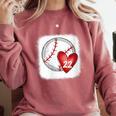 Womens Bleached Custom Baseball Mom Number 22 Heart For Mom Comfort Colors Sweatshirt Orchid Womens Bleached Custom Baseball Mom Number 22 Heart For Mom Comfort Colors Sweatshirt Orchid