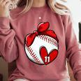 Womens Custom Baseball Mom Number 11 Heart For Mom Mommy Premium Comfort Colors Sweatshirt Orchid