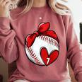 Womens Custom Baseball Mom Number 7 Heart For Mom Mommy Raglan Baseball Tee Comfort Colors Sweatshirt Orchid
