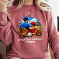 Women's Father Son Baseball Father's Day Comfort Colors Sweatshirt Orchid Women's Father Son Baseball Father's Day Comfort Colors Sweatshirt Orchid