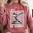 Women's I Hit 100 Days Of School Baseball 100th Day Boys Kids Comfort Colors Sweatshirt Orchid