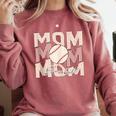 Women's Retro Baseball Mama Distressed Baseball Mom Life Comfort Colors Sweatshirt Orchid