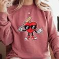 Women's Valentines Day Heart Baseball Player Sports Boys Kids Men Comfort Colors Sweatshirt Orchid Women's Valentines Day Heart Baseball Player Sports Boys Kids Men Comfort Colors Sweatshirt Orchid