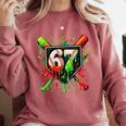 Xmas Baseball Six Seven 67 Meme Ice Cream Drip Men Women Comfort Colors Sweatshirt Orchid Xmas Baseball Six Seven 67 Meme Ice Cream Drip Men Women Comfort Colors Sweatshirt Orchid