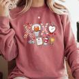 XOXO Physical Education Valentines Day Baseball Football Men Comfort Colors Sweatshirt Orchid