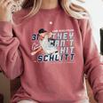 They Can't Hit Schlitt Cam Schlittler New York Baseball MLBP Comfort Colors Sweatshirt Orchid They Can't Hit Schlitt Cam Schlittler New York Baseball MLBP Comfort Colors Sweatshirt Orchid